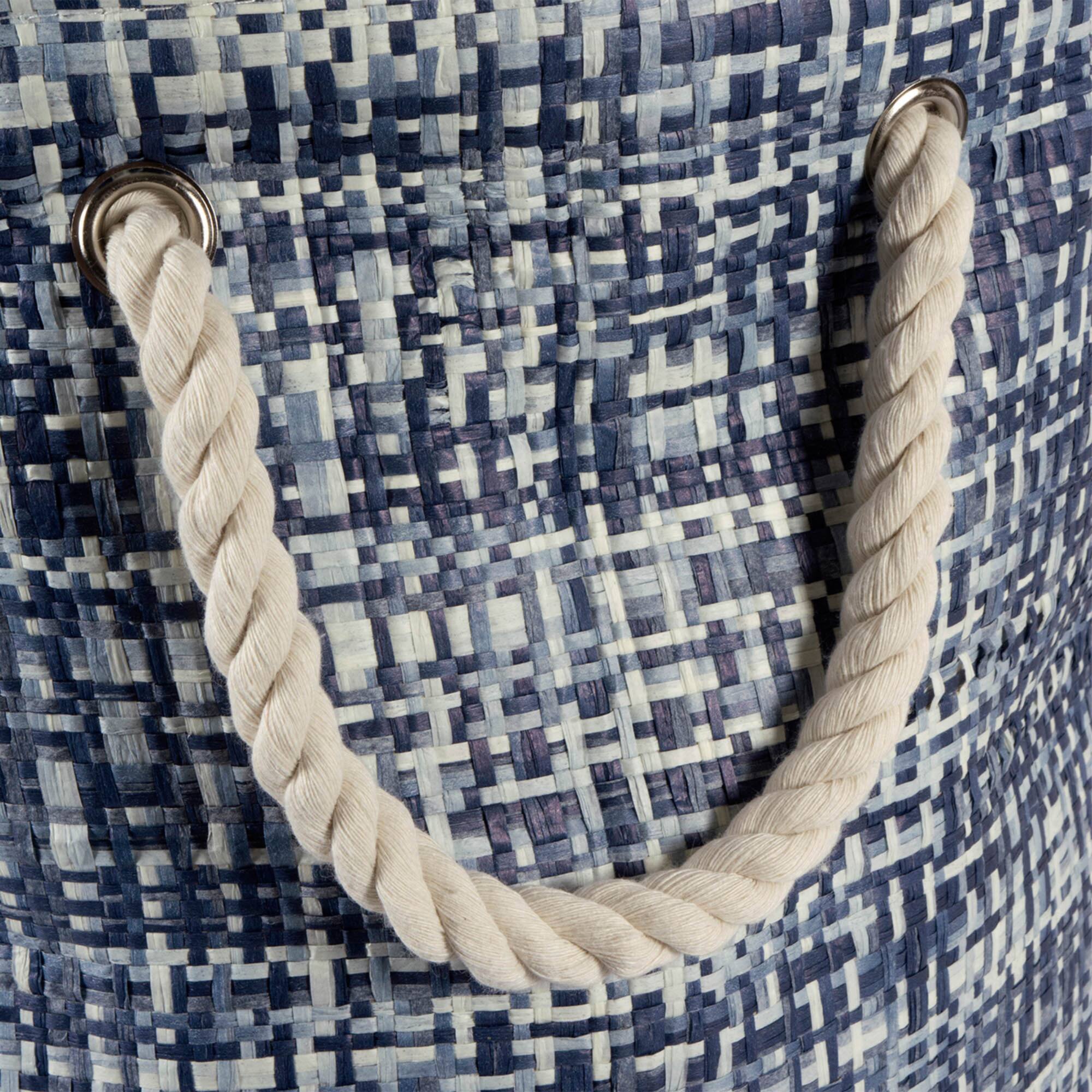 DII® Small Nautical Blue Tweed Round Paper Bin